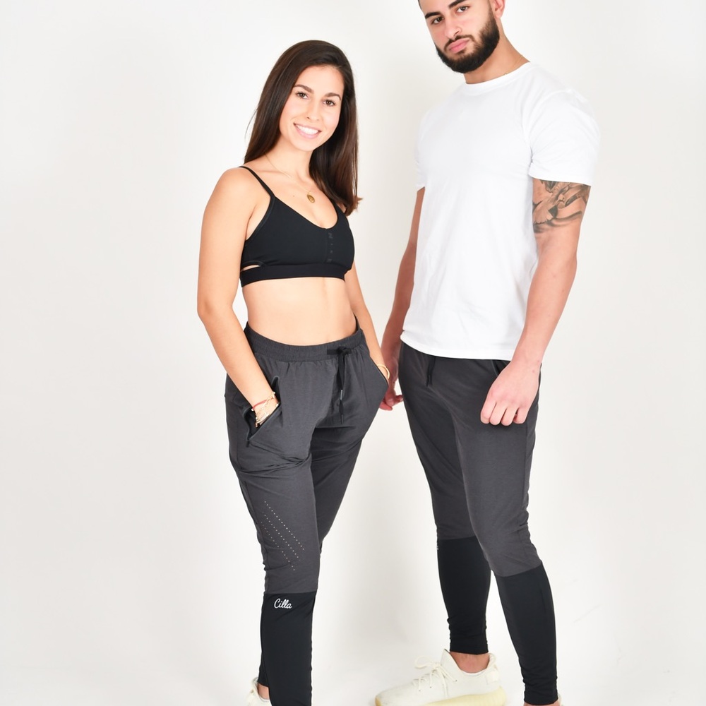 Black and Gray Jogger Pants